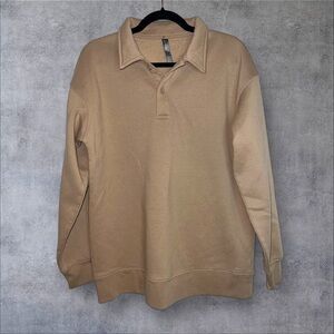Tan Long Sleeve Polo Shirt